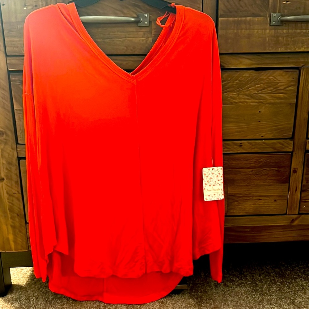 Free People Hi Low Long Sleeve Shirt